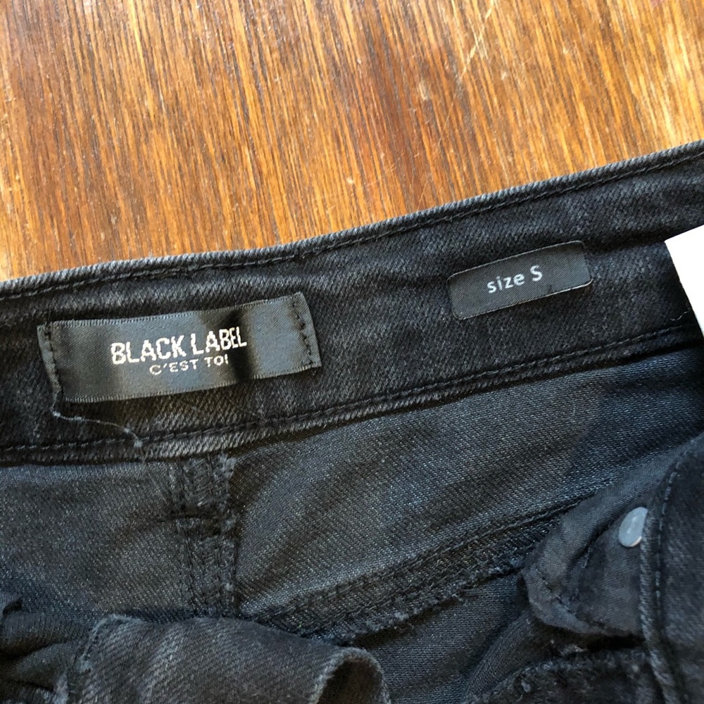 Black denim skirt